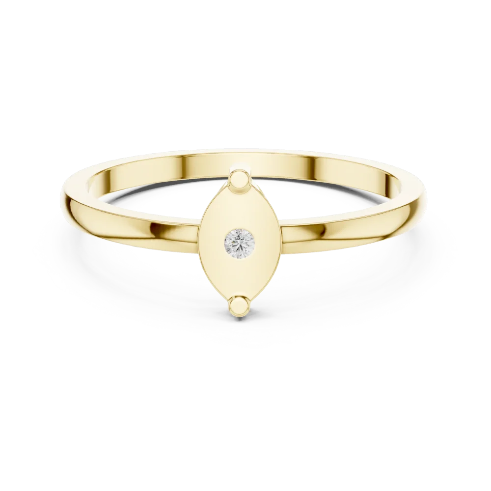 Essence Round Brilliant Geometric Bezel Ring - Image 2
