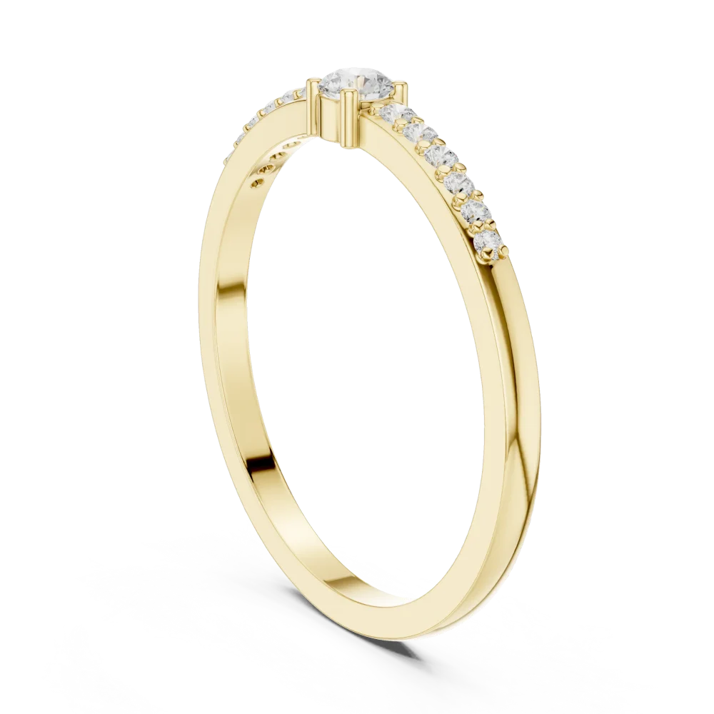 Essence Round Brilliant Pavé-Set Linear Band - Image 3