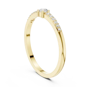 Essence Round Brilliant Pavé-Set Linear Band - Image 3