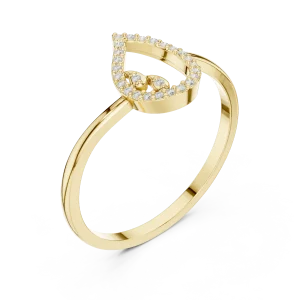 Essence Teardrop Pavé Accent Ring