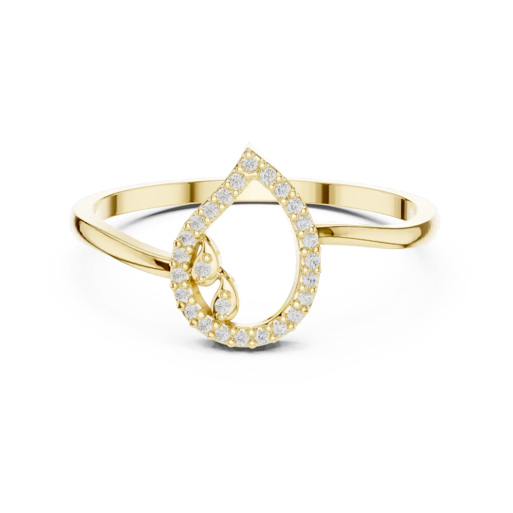 Essence Teardrop Pavé Accent Ring - Image 2