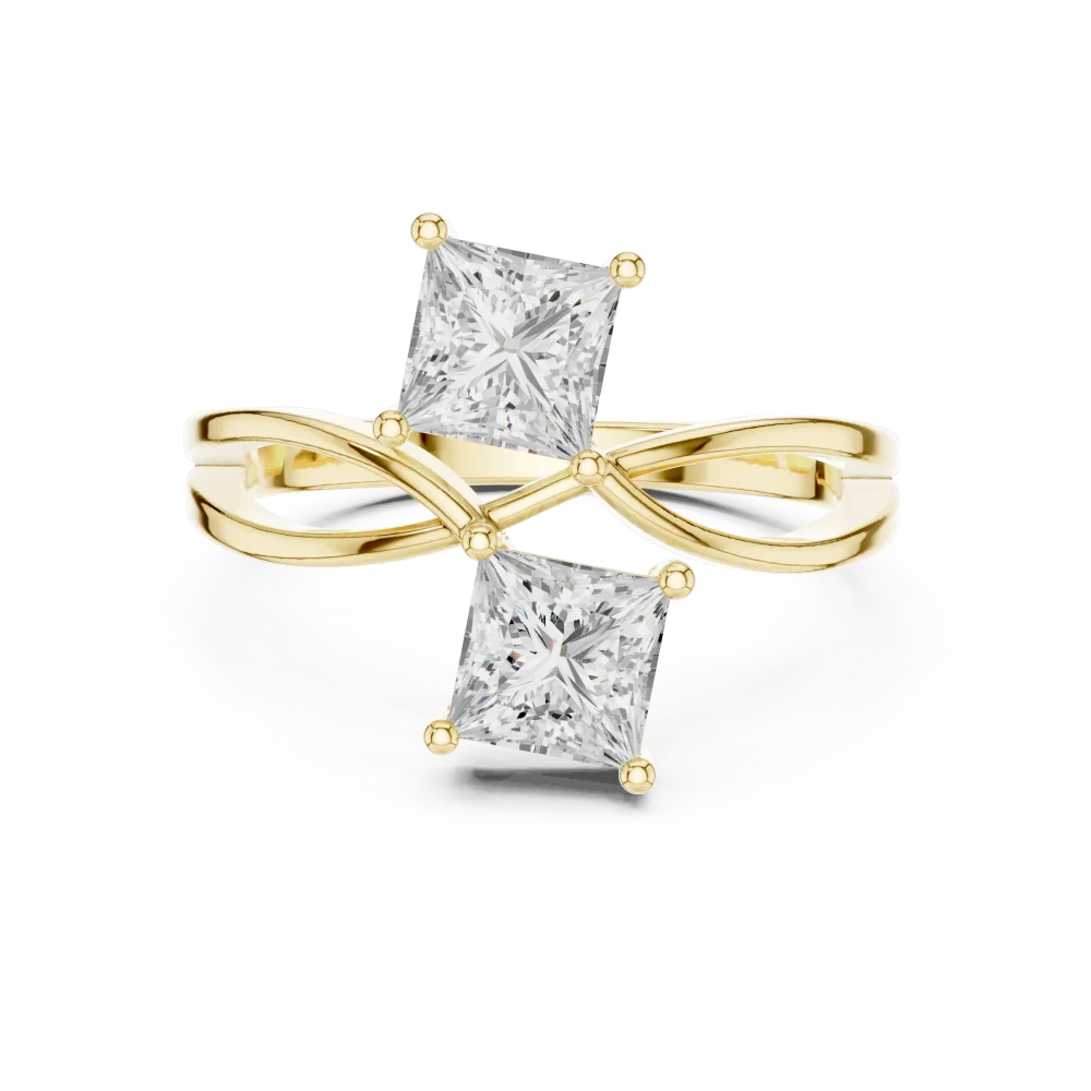 Symmetry Princess Cut Architectural Solitaire Ring - Image 2