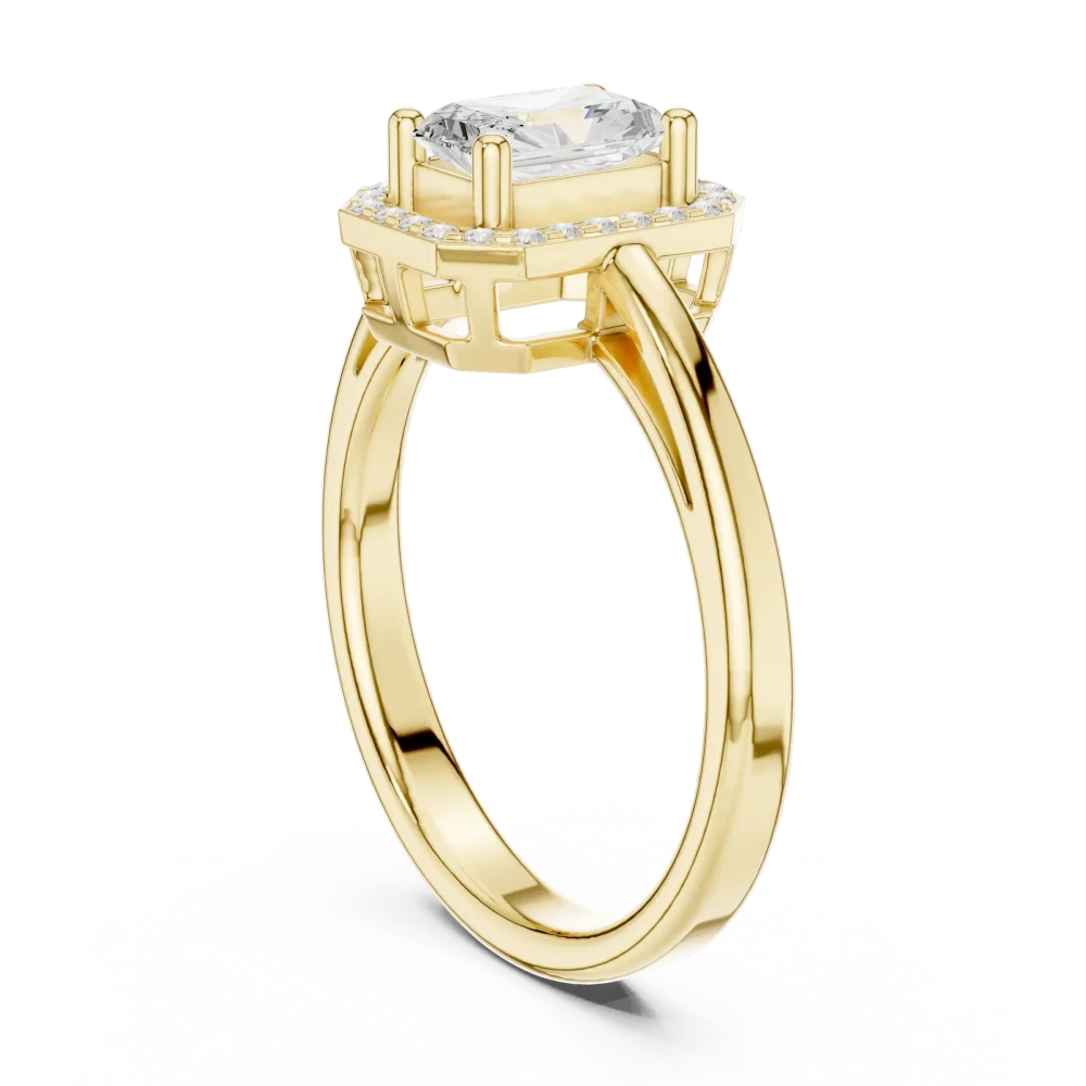 Luminary Emerald Cut Halo Solitaire Ring - Image 3