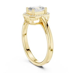 Luminary Emerald Cut Halo Solitaire Ring - Image 3