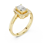 Luminary Emerald Cut Halo Solitaire Ring