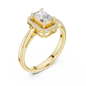Luminary Emerald Cut Halo Solitaire Ring