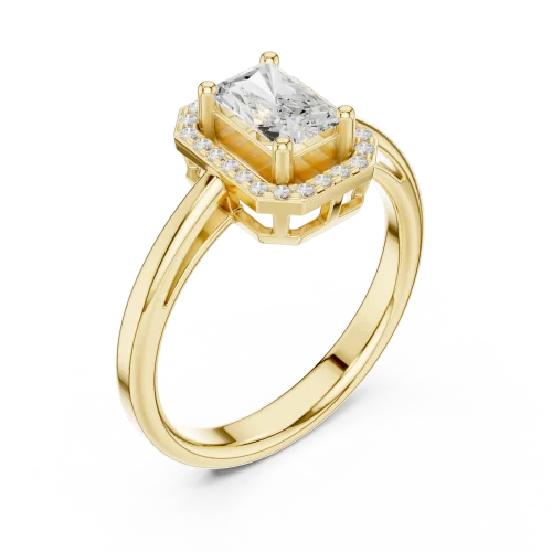 Luminary Emerald Cut Halo Solitaire Ring