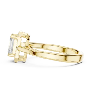 Luminary Emerald Cut Halo Solitaire Ring - Image 4