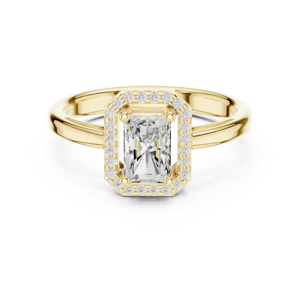 Luminary Emerald Cut Halo Solitaire Ring - Image 2