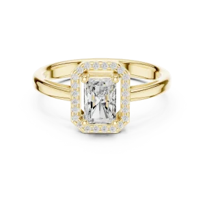 Luminary Emerald Cut Halo Solitaire Ring - Image 2
