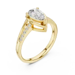 Ethereal Pear Solitaire Hidden Pavé Lab Grown Diamond Ring