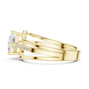 Architectural Princess Solitaire Split-Shank Diamond Ring - Image 4