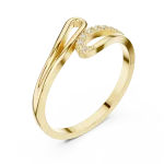 Fluid Motion Round Brilliant Contemporary Accent Ring