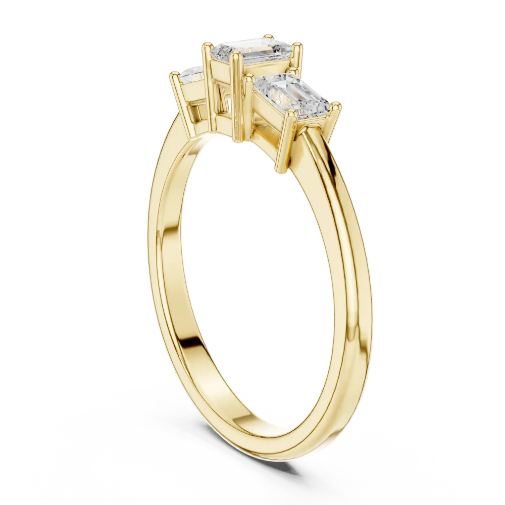 Luminary Emerald Cut Three Stone Solitaire Ring - Image 3