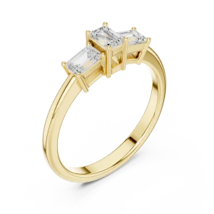 Luminary Emerald Cut Three Stone Solitaire Ring