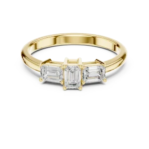 Luminary Emerald Cut Three Stone Solitaire Ring - Image 2