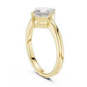 Modern Architectural Emerald Cut Solitaire Ring - Image 3