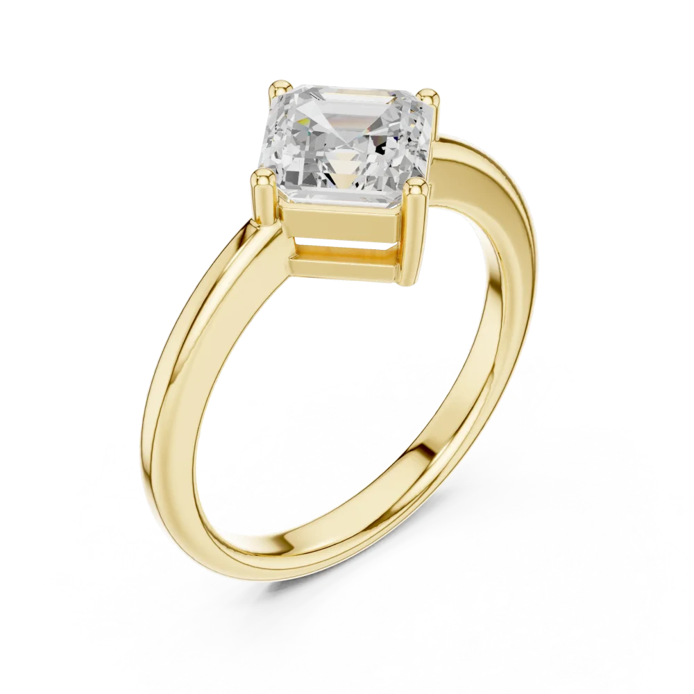 Discover our Emerald Cut Solitaire Ring, a modern classic featuring a high-brilliance DIAMEUR lab-grown diamond. Shop this sustainable luxury piece now.