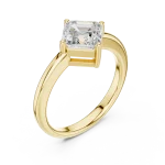Modern Architectural Emerald Cut Solitaire Ring