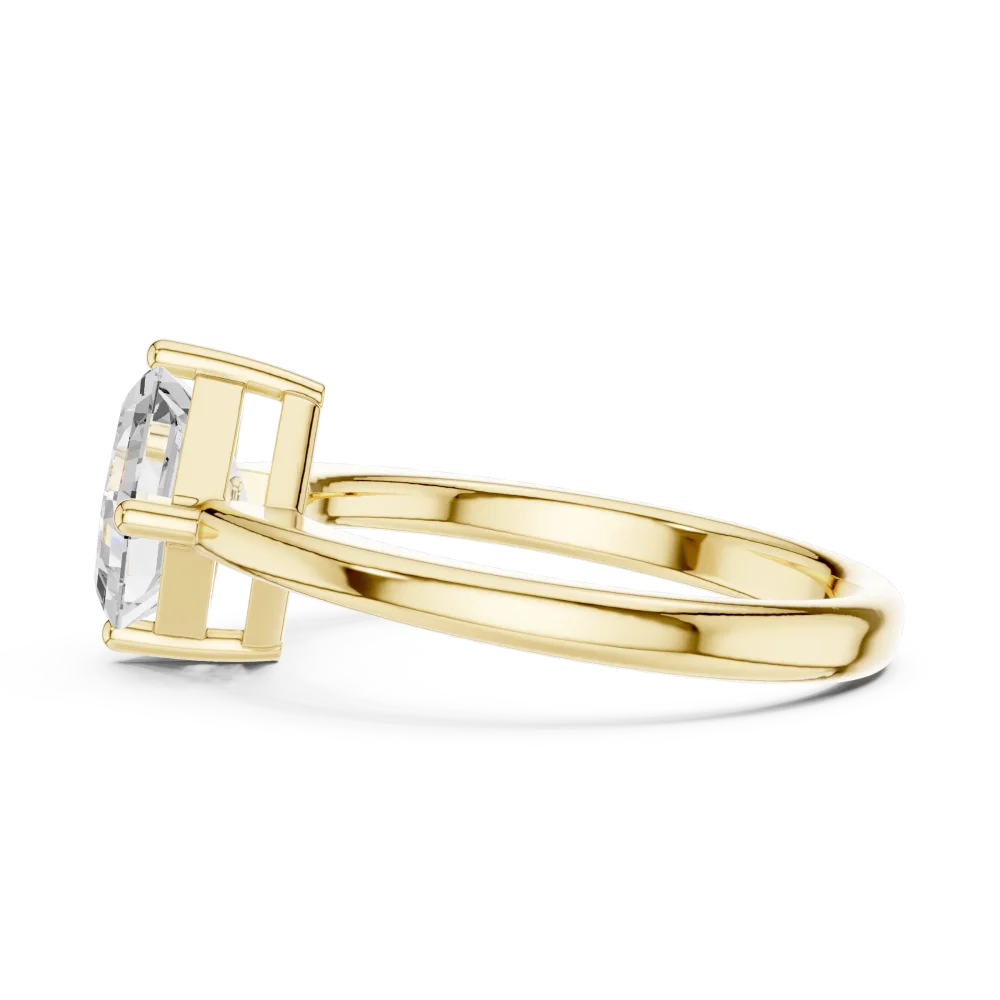 Modern Architectural Emerald Cut Solitaire Ring - Image 4