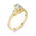 Essence Emerald Cut Architectural Minimalist Ring