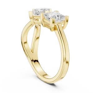 Architectural Princess Cut Two-Stone Solitaire Ring - Image 3