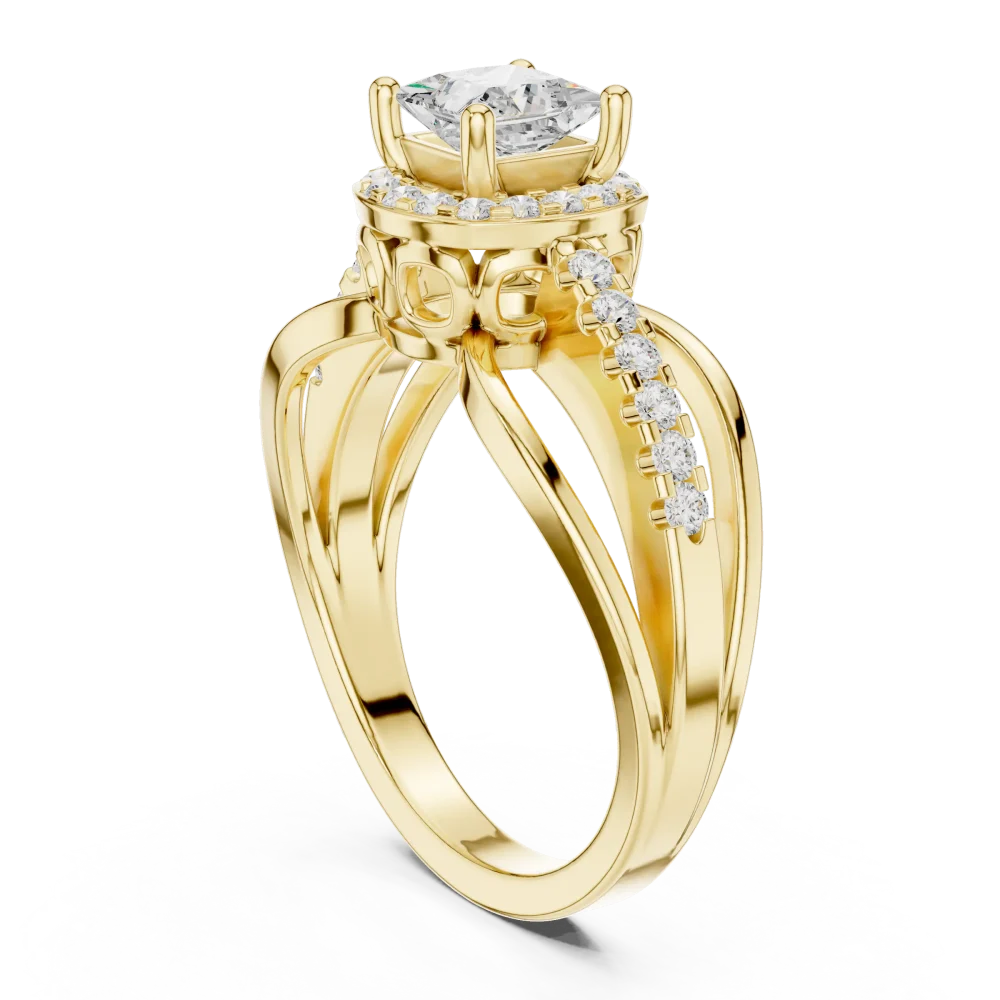 Luminary Princess Cut Split Shank Solitaire Ring - Image 3