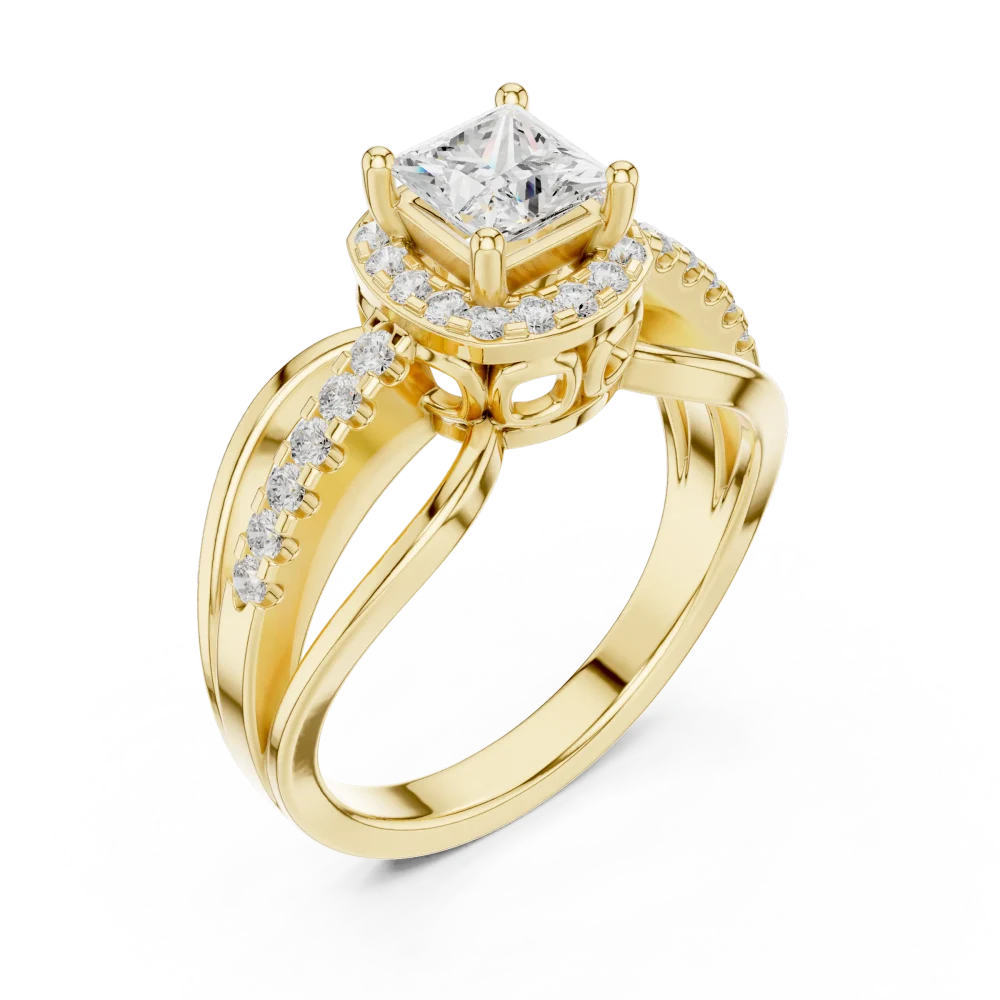 Discover the Luminary Princess Cut Solitaire Ring, a modern masterpiece of sustainable luxury. Featuring brilliant DIAMEUR diamonds. Shop the look now.