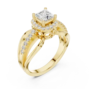 Luminary Princess Cut Split Shank Solitaire Ring