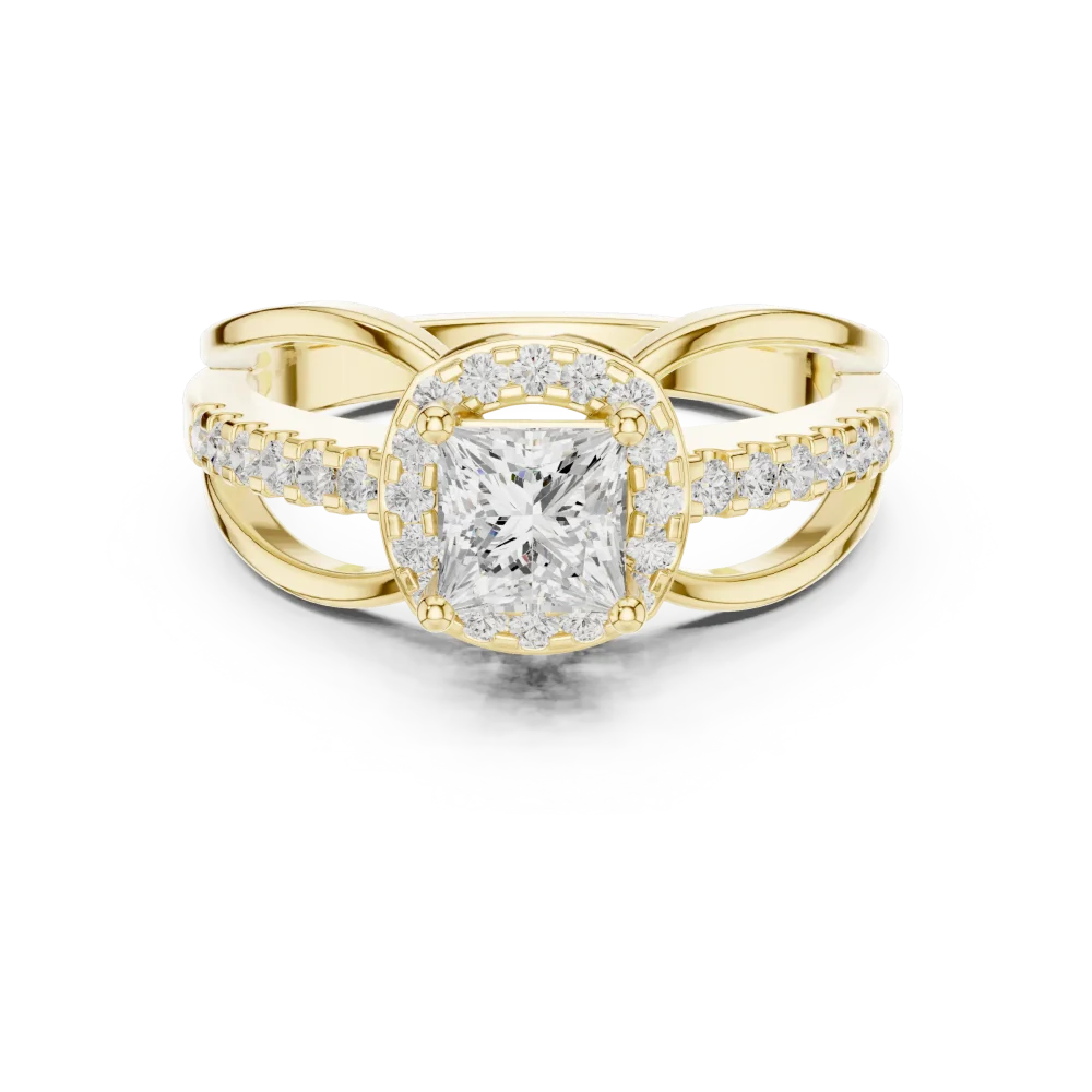 Luminary Princess Cut Split Shank Solitaire Ring - Image 2