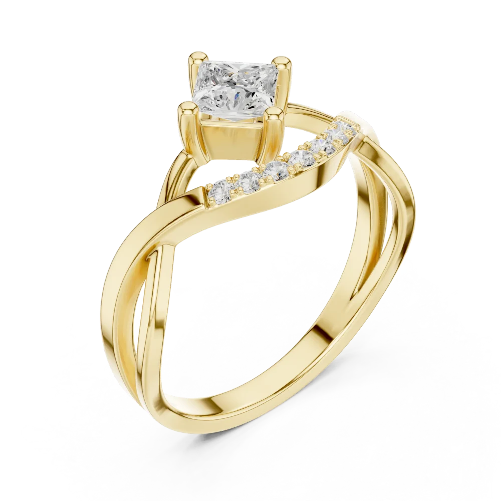 Discover the Luminary Princess Cut ring, featuring brilliant DIAMEUR lab-grown diamonds in an architectural crossover design. Elevate your style today.