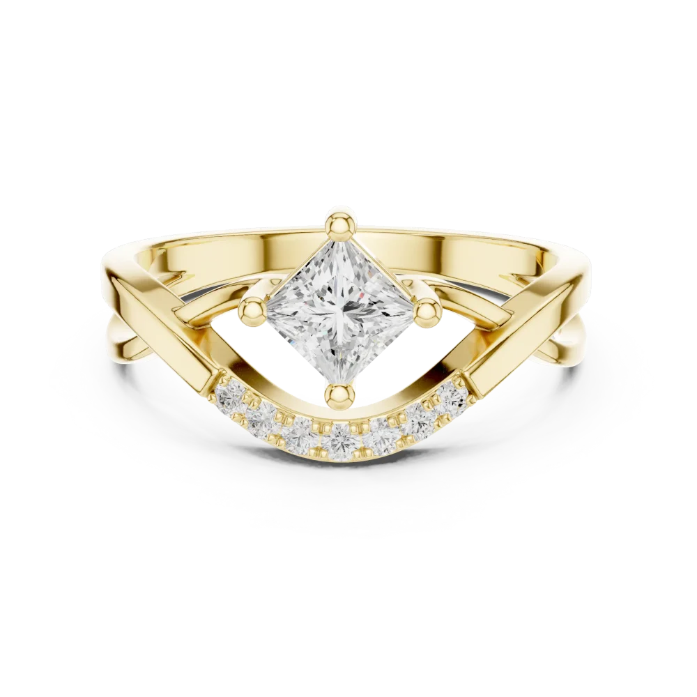 Luminary Princess Cut Architectural Accent Ring - Image 2