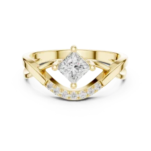 Luminary Princess Cut Architectural Accent Ring - Image 2