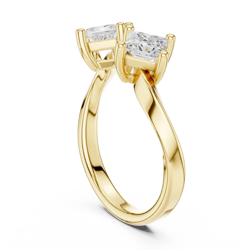 Symmetry Princess-Cut Linear Dual Diamond Ring - Image 3