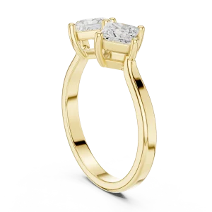 Symmetry Princess Cut Dual-Stone Contemporary Ring - Image 3