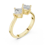 Symmetry Princess Cut Dual-Stone Contemporary Ring