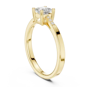 Modern Princess Cut Solitaire Ring with Scintillating Accents - Image 3