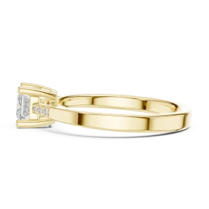 Modern Princess Cut Solitaire Ring with Scintillating Accents - Image 4