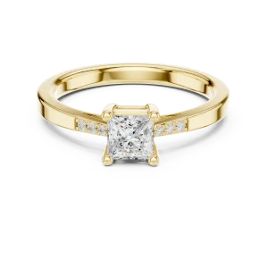 Modern Princess Cut Solitaire Ring with Scintillating Accents - Image 2