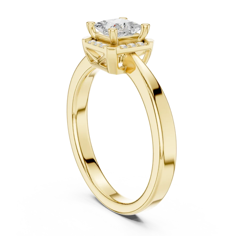 Ethereal Princess Cut Solitaire Ring with Scintillating Halo - Image 3