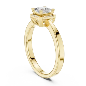 Ethereal Princess Cut Solitaire Ring with Scintillating Halo - Image 3