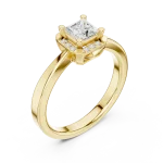 Ethereal Princess Cut Solitaire Ring with Scintillating Halo