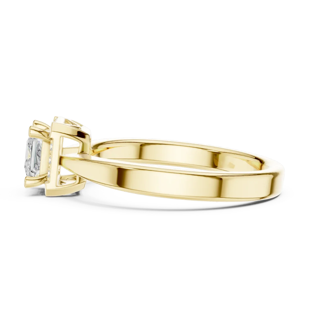 Ethereal Princess Cut Solitaire Ring with Scintillating Halo - Image 4