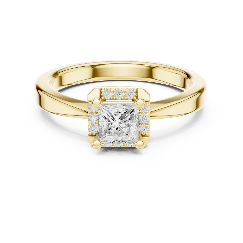 Ethereal Princess Cut Solitaire Ring with Scintillating Halo - Image 2