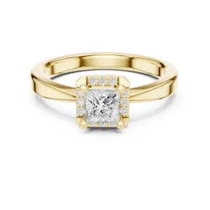 Ethereal Princess Cut Solitaire Ring with Scintillating Halo - Image 2