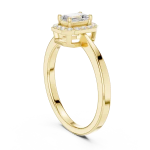 Ethereal Emerald Geometric Halo Engagement Ring - Image 3