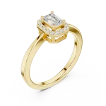 Ethereal Emerald Geometric Halo Engagement Ring