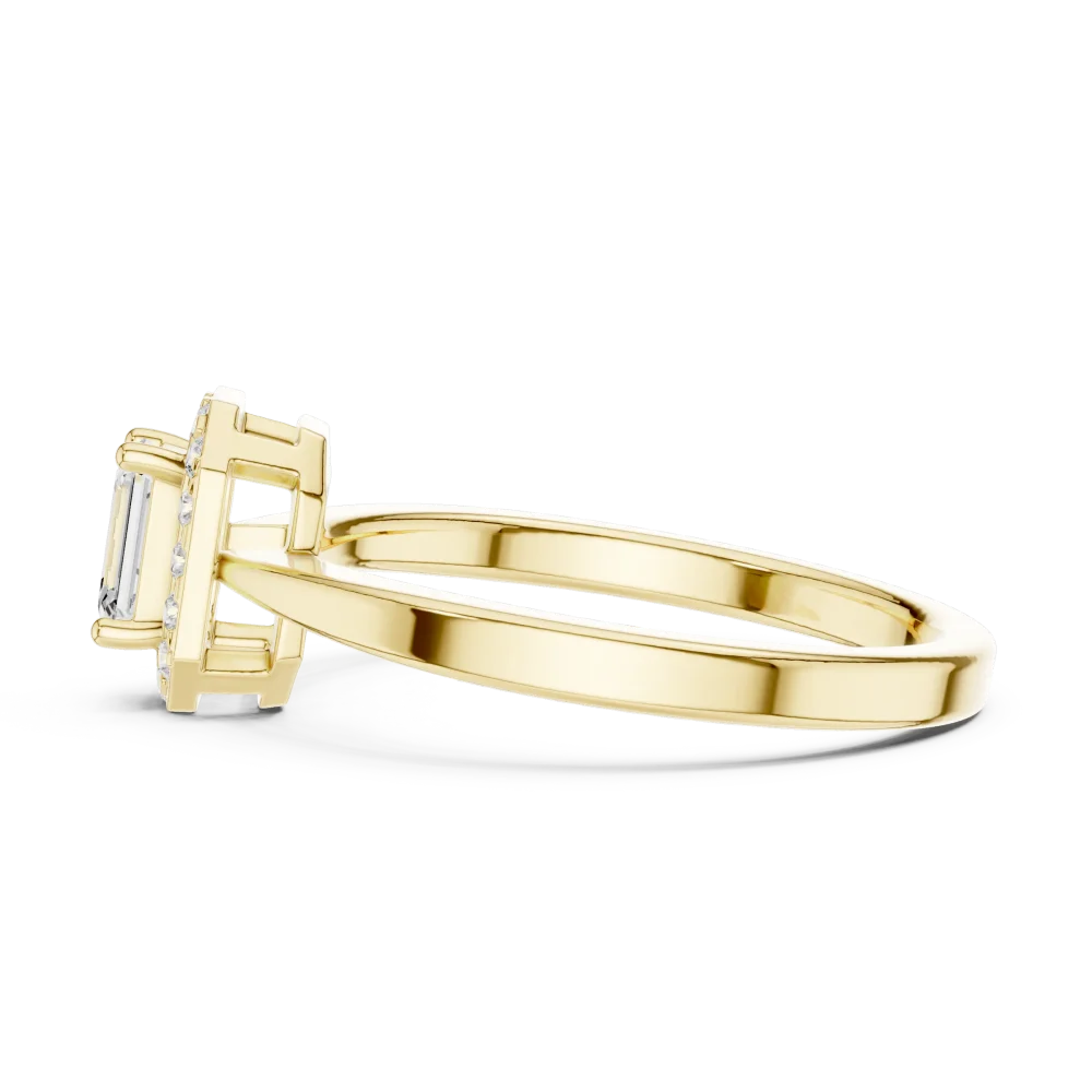 Ethereal Emerald Geometric Halo Engagement Ring - Image 4