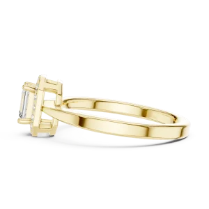 Ethereal Emerald Geometric Halo Engagement Ring - Image 4