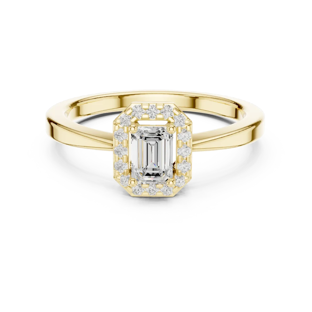 Ethereal Emerald Geometric Halo Engagement Ring - Image 2
